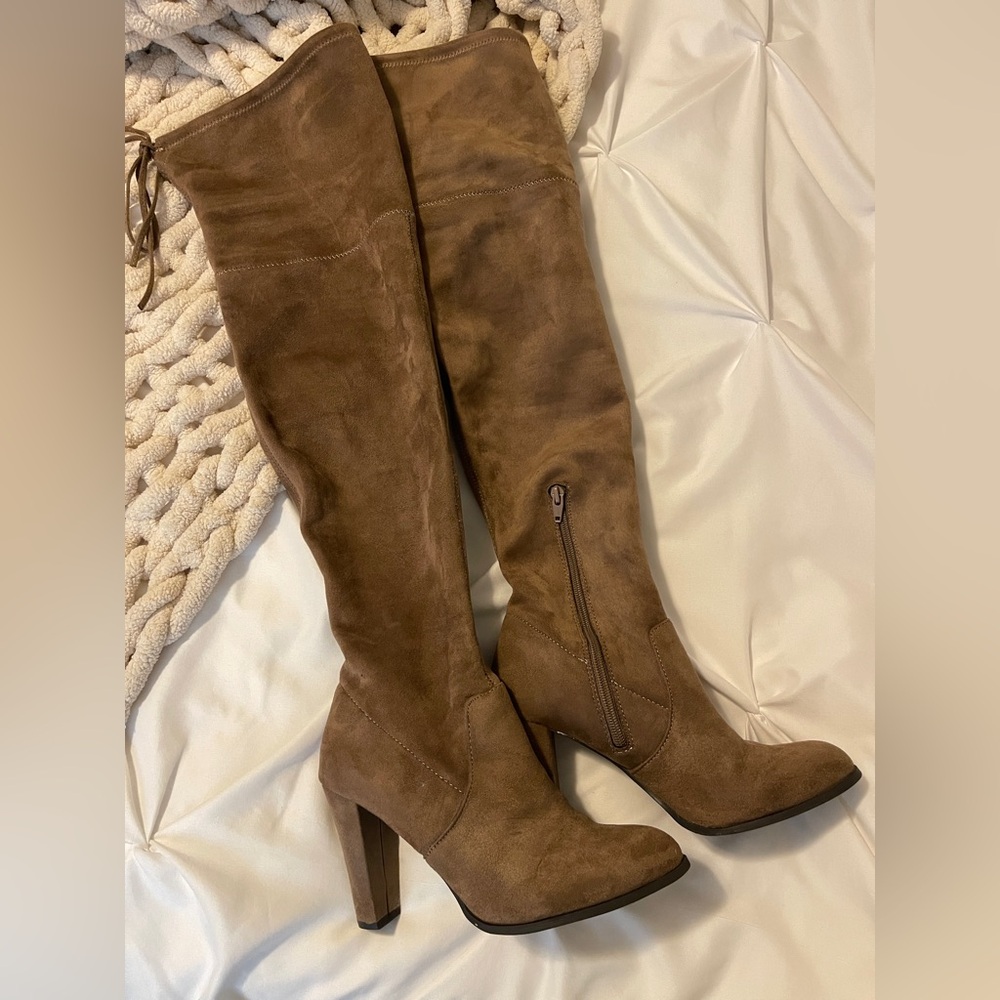 Taupe Over-the-Knee Boots